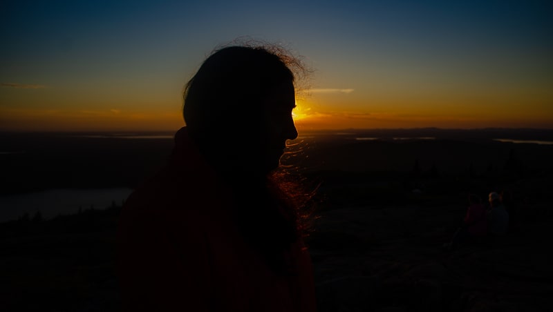 silhouette of sushila at sunset