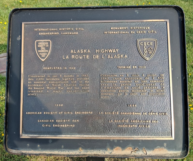 Sign commemorating the highway as an International Historic Civil Engineering Landmark