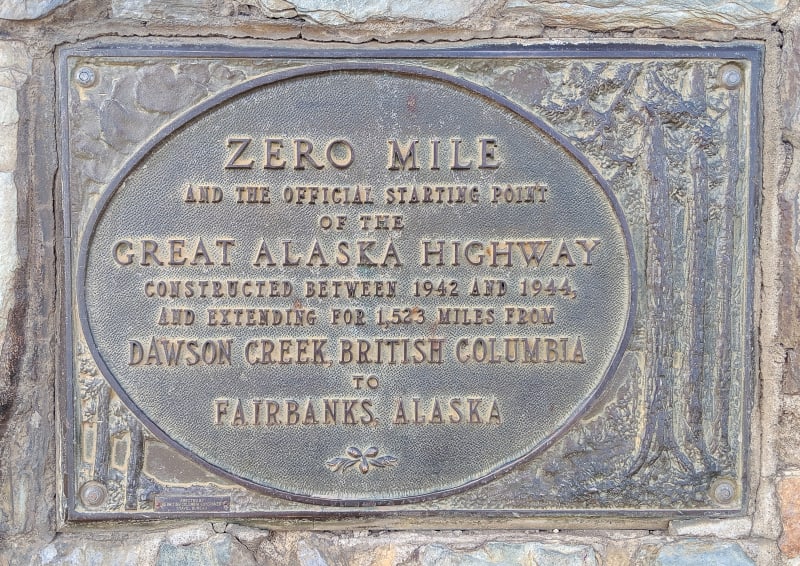 Historic plaque marking the start of the highway