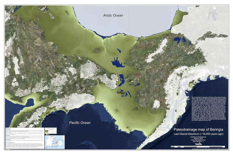 a map of beringia during the last ice age