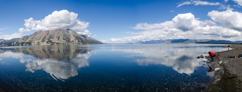 panorama of kluane lake