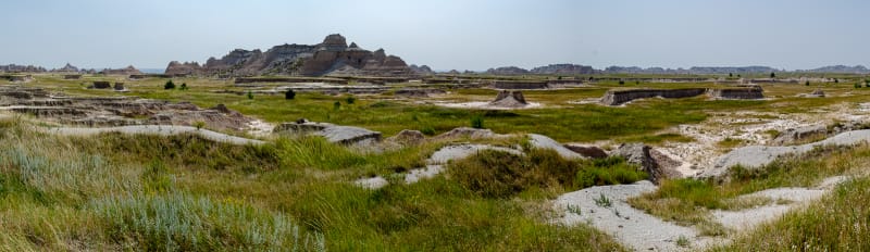 panorama of prairie and badlands
