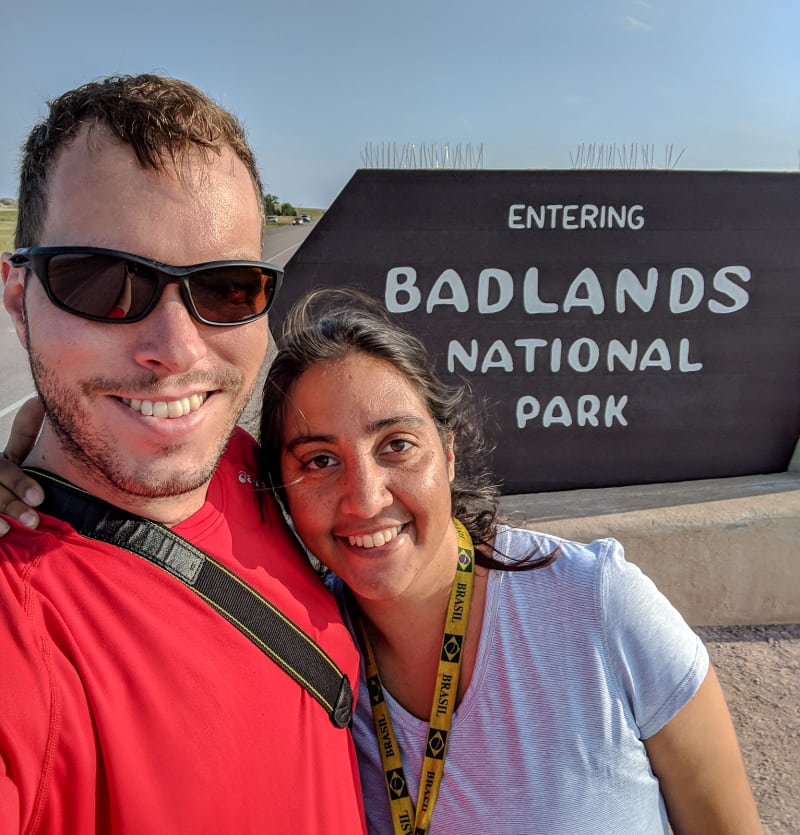 selfie at the park entrance sign