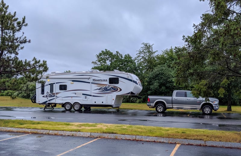 Harvest Hosts campsite with Cisco Brewing