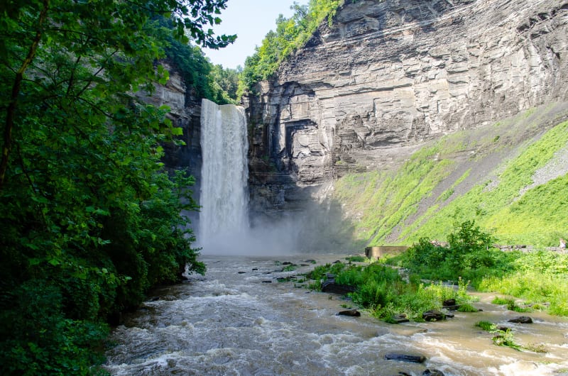 view of taughannock falls from the gorge