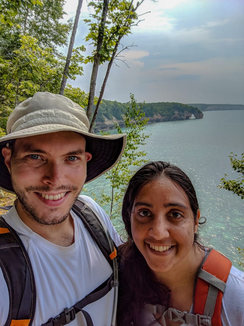 selfie with lovers leap arch in the background