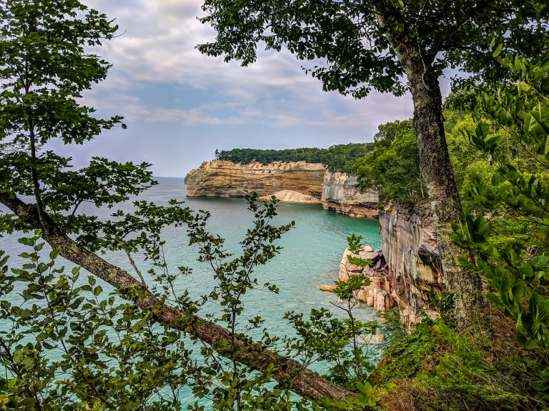 view along the shoreline