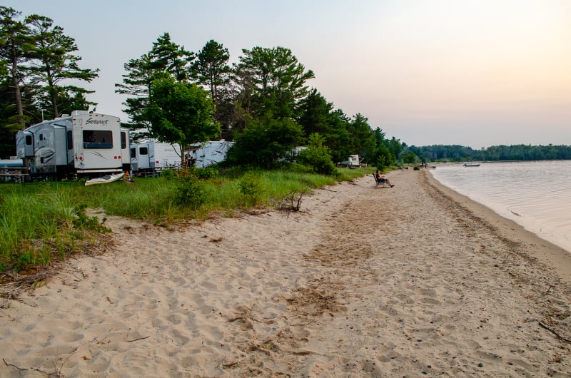 beach at munising tourist park campground