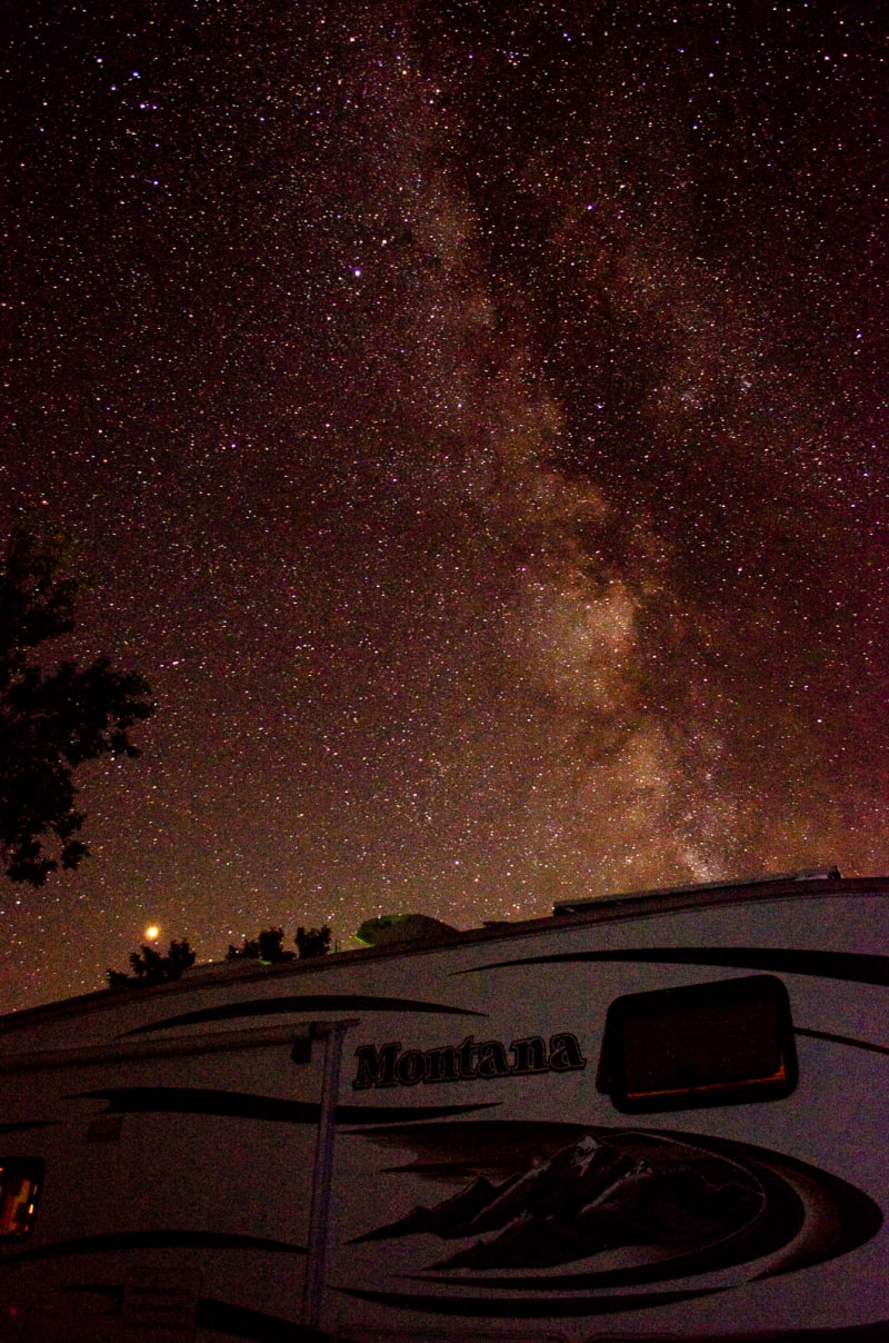 milky way galaxy above our rv