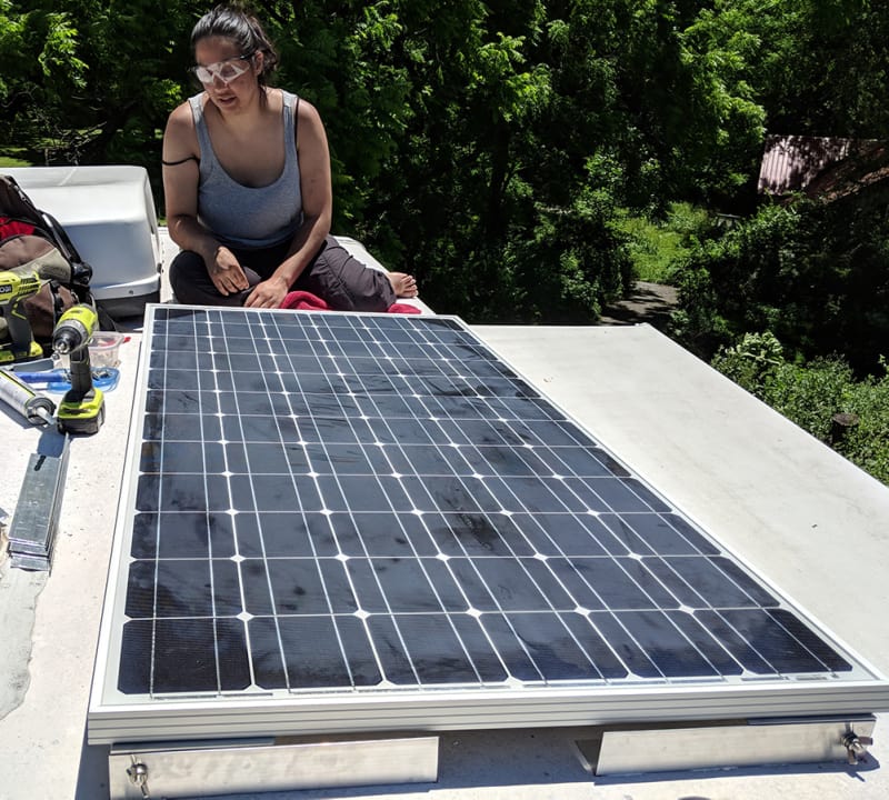 Mounted solar panel