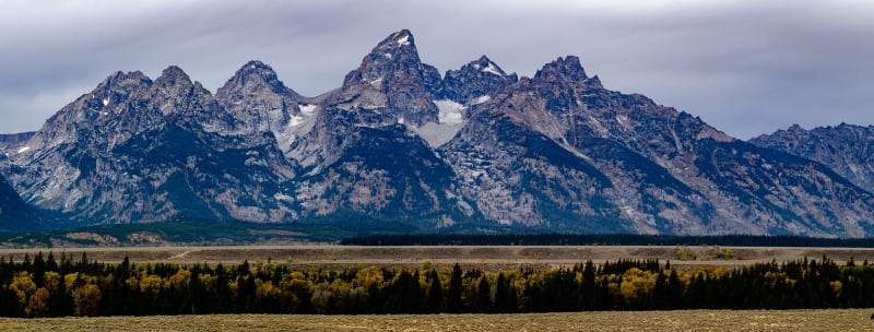 the cathedral group peaks of the teton mountain range