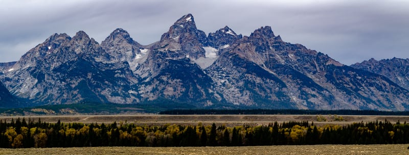 the cathedral group peaks of the teton mountain range