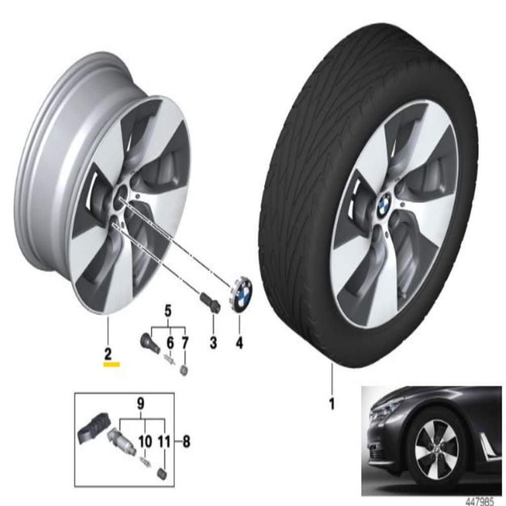 BMW 530i 2017-2020 17″ OEM Wheel Machined