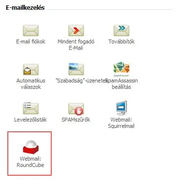 Belépés a tárhelyről a Roundcube-ba