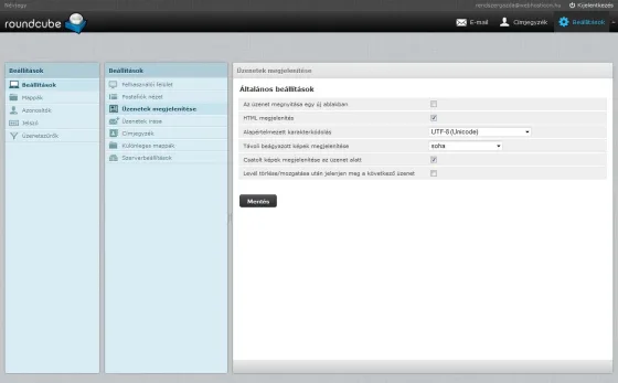 Roundcube Üzenetek megjelenítése
