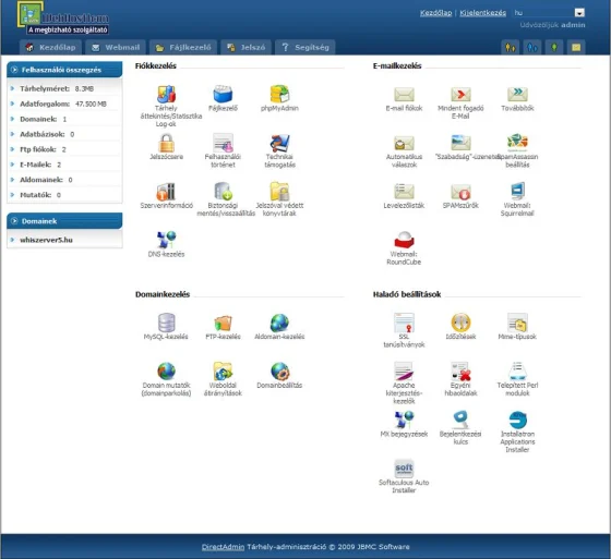 Directadmin áttekintés