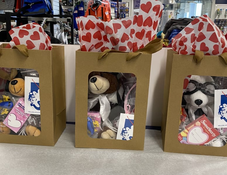 Hiller Aviation Museum has Valentine's Gift Bags!  Includes aviator bear, candy, small toy