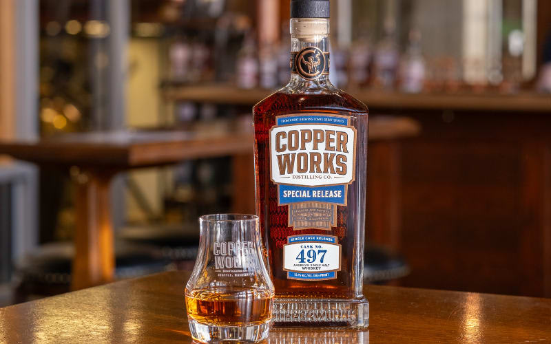 Copperworks Distilling Co. Unveils Rare Washington Peated Single Malt Whiskey from Single Cask No. 497