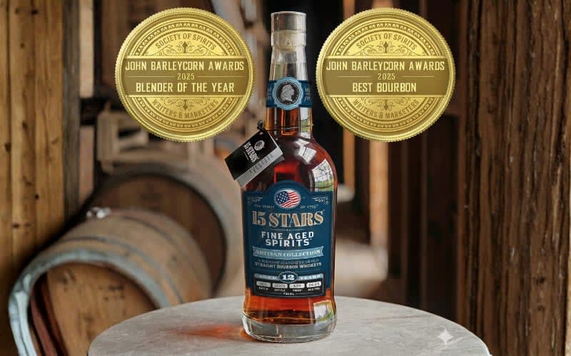 15 STARS Bourbon Takes Home Two Trophies at 2025 John Barleycorn Awards
