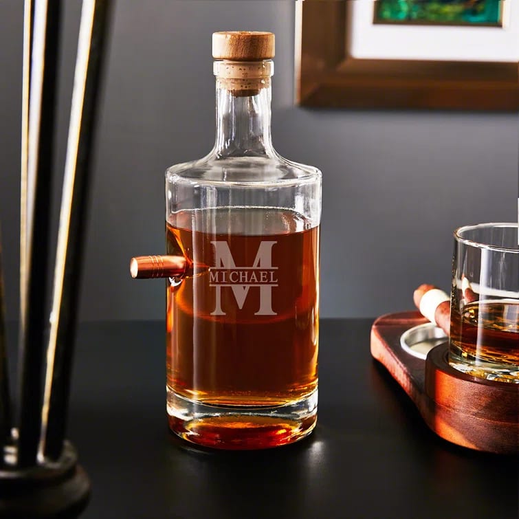 Bullet Whiskey Decanter Engraved With Oakmont