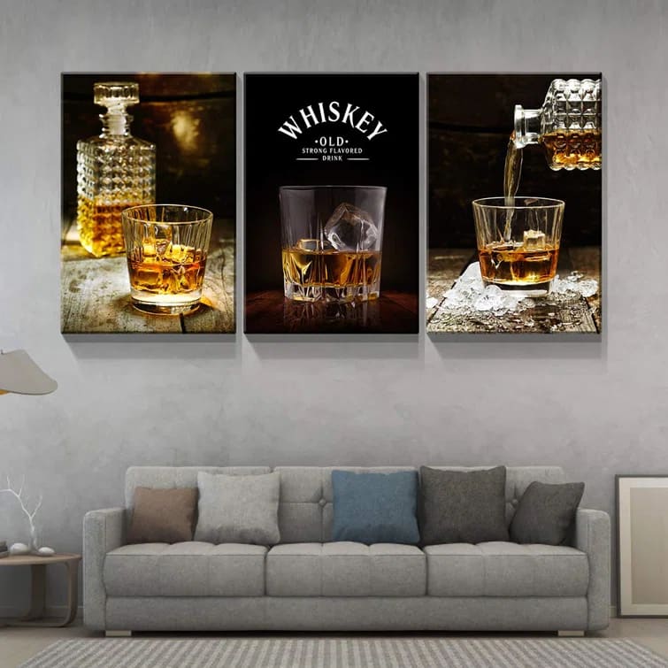 Canvas Wall Art Whiskey Vintage Western Wall Decor