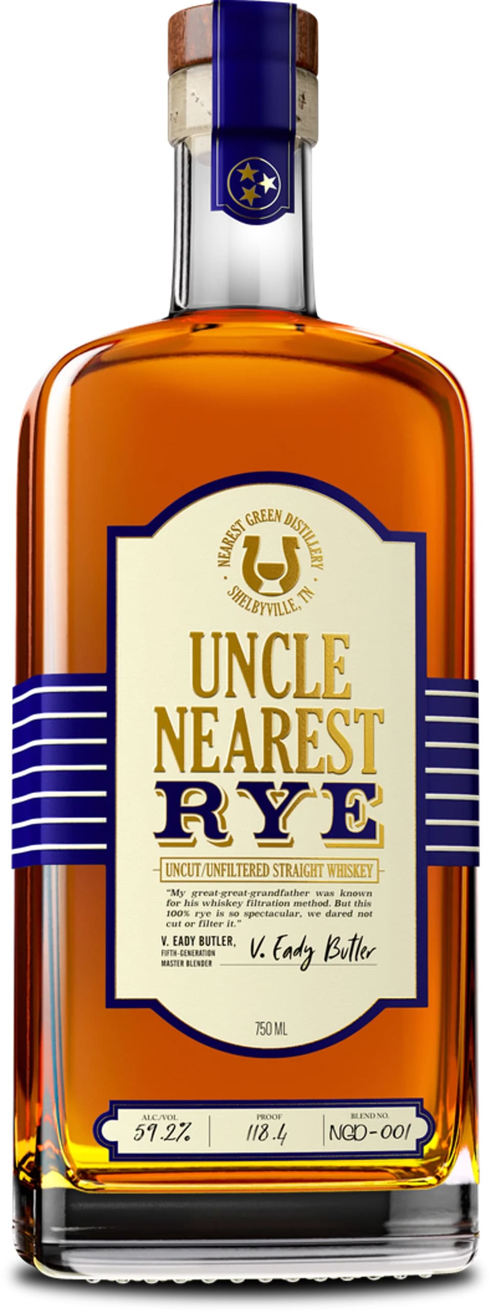 Uncle Nearest Uncut & Unfiltered Straight Rye Whiskey