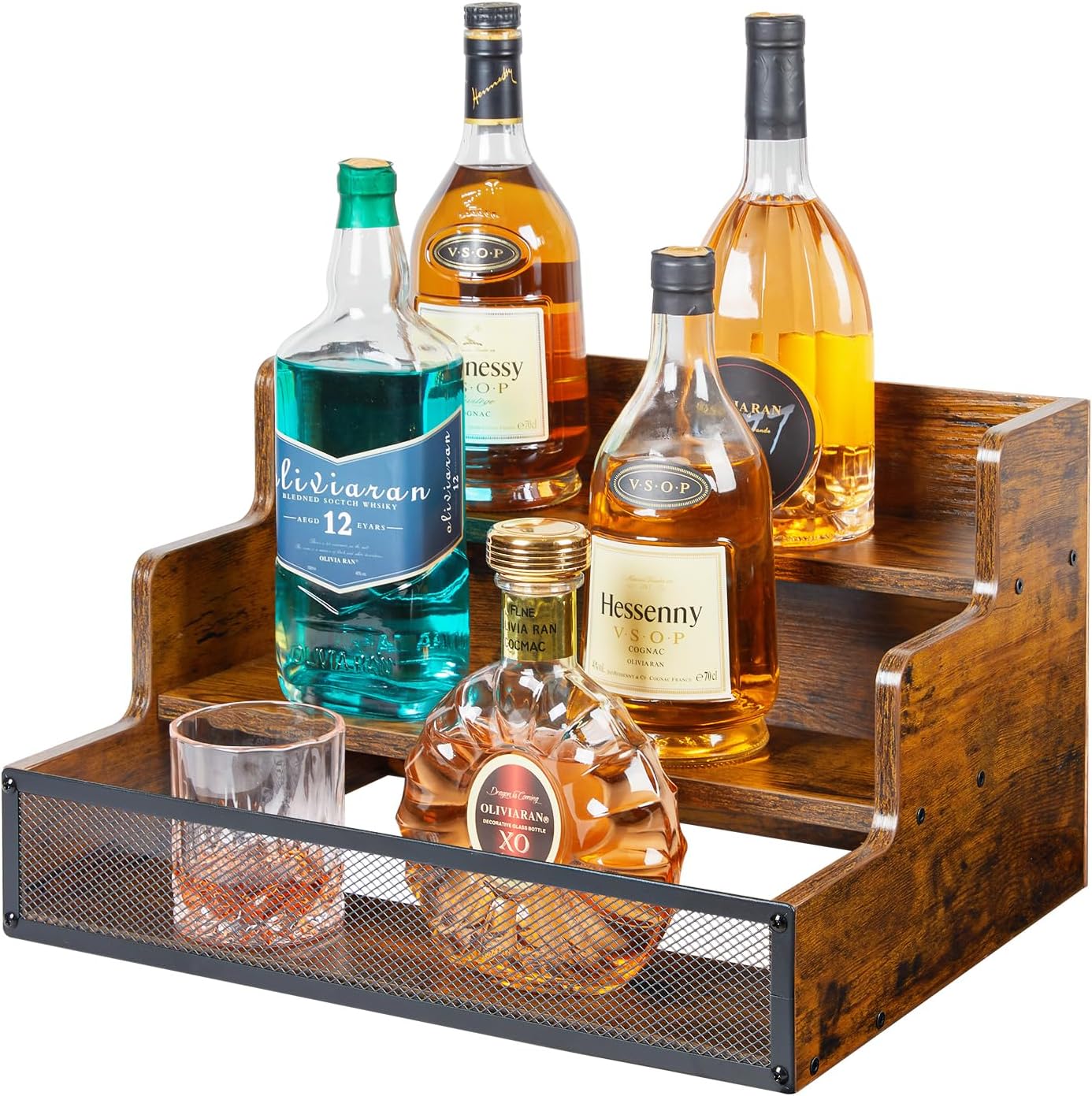 3 Step Countertop Liquor Bottle Display