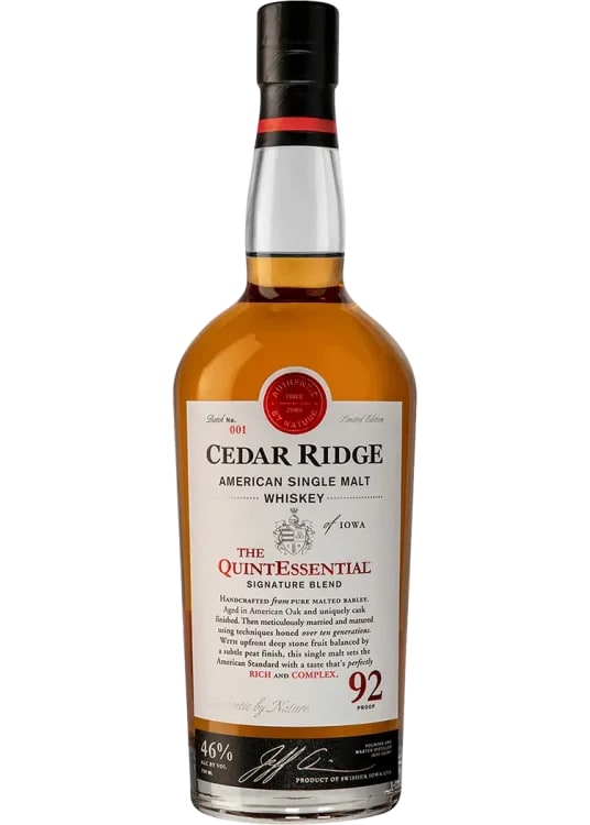 Cedar Ridge The Quintessential American Single Malt Whiskey