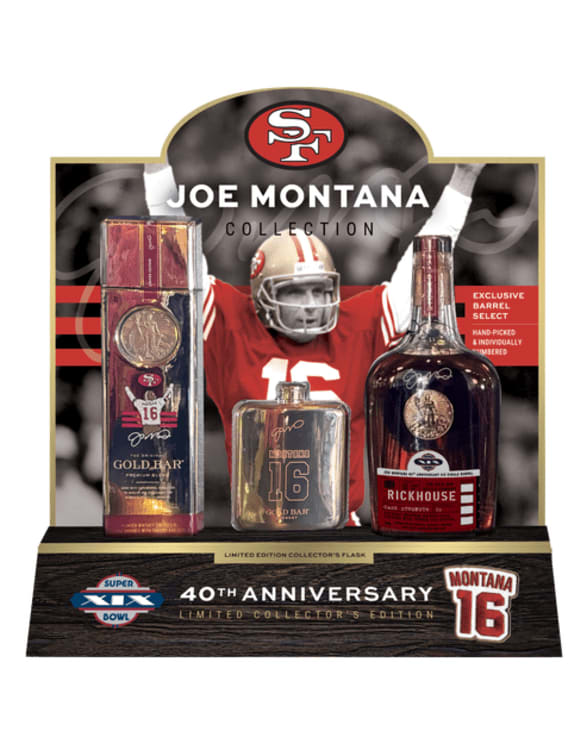 Gold Bar Whiskey Joe Montana Super Bowl XIX 40th Anniversary Set