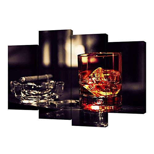 VVOVV Wall Decor - Brown Whisky In Cups With Ice