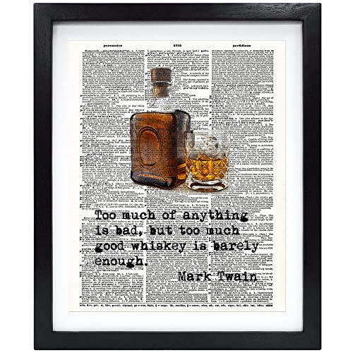 Susie Arts 8X10 Unframed Whiskey Art Bourbon Scotch liquor Mark Twain Quote