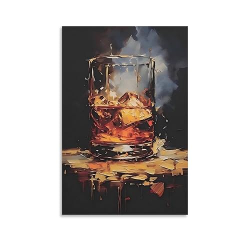 Oil Painting Style Vintage Whiskey Wall Art