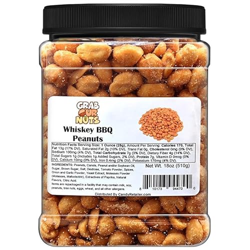 Grab Our Nuts Whiskey BBQ Flavored Roasted Peanuts