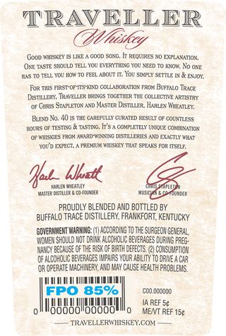 Buffalo Trace Traveller Whiskey Label
