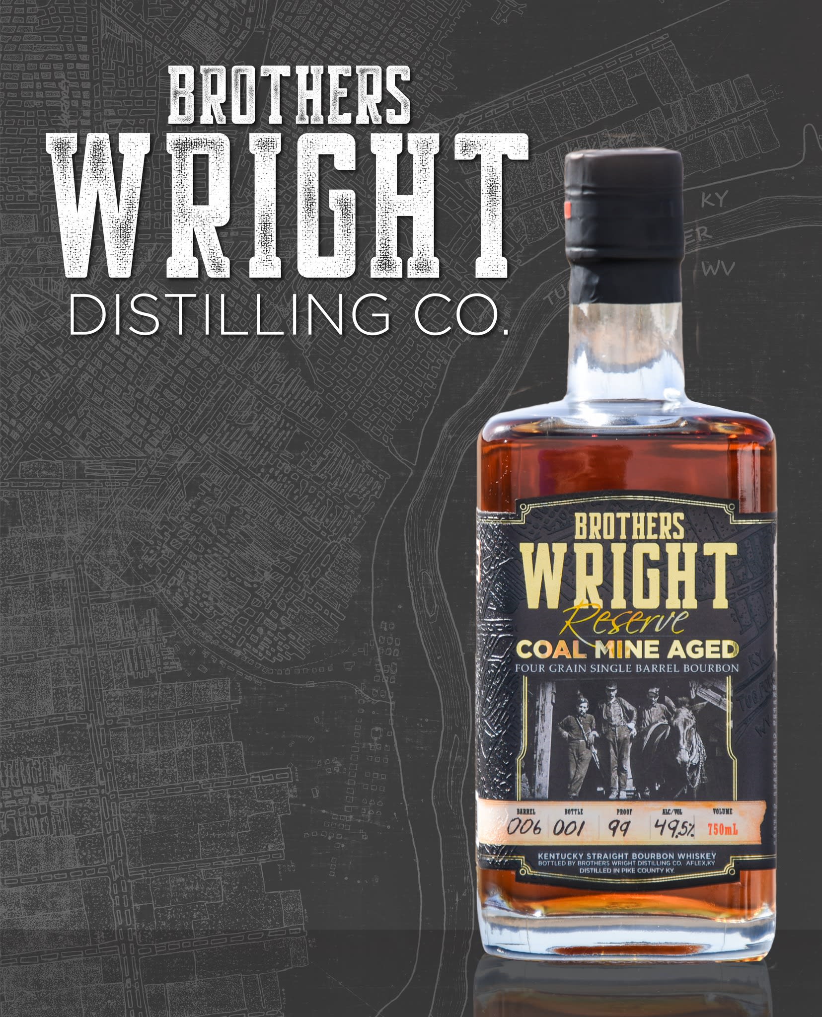 Brothers Wright Distilling Co. Whiskey Aged In Coal Mines
