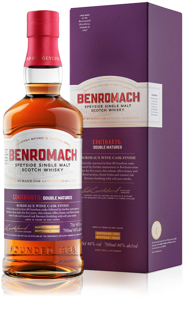 Benromach Contrasts Range Double Matured Bordeaux Wine Cask Finish