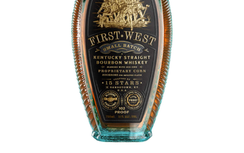 15 STARS FIRST WEST SMALL BATCH KENTUCKY STRAIGHT BOURBON WHISKEY