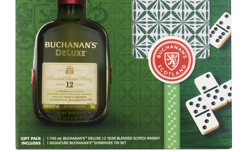 BUCHANAN'S DELUXE AGED 12 YEARS BLENDED SCOTCH WHISKY TIN DOMINO SET
