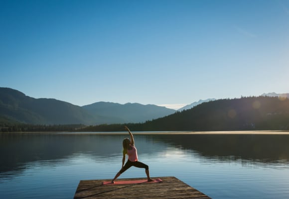 Yoga on Alta Lake (photo: Tourism Whistler / Mike Crane)