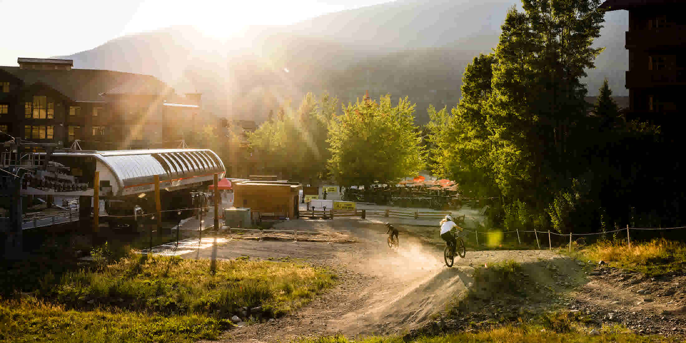 Riding out of the Whistler Mountain Bike Park