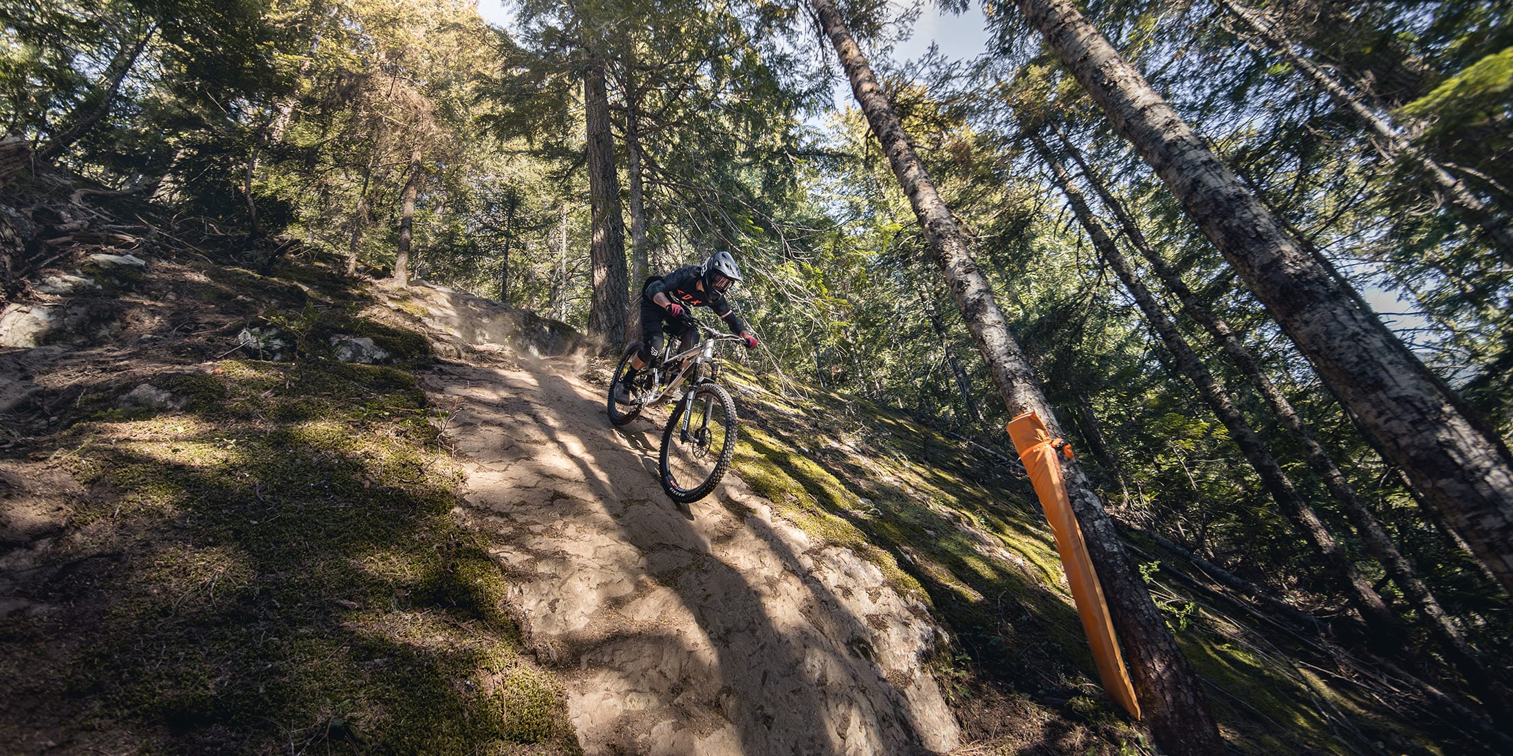 Downhill Mountain Biker at Whistler Blackcomb in Whistler, British Columbia, Canada