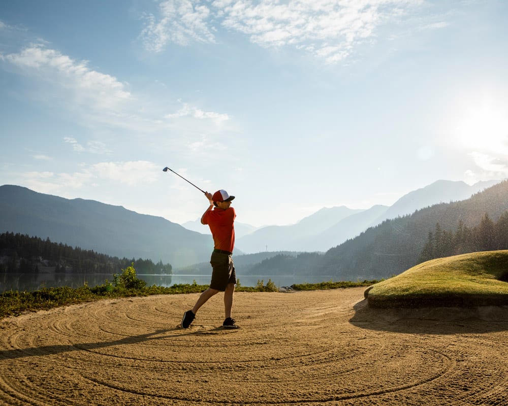 Teeing off at a Whistler Golf Course