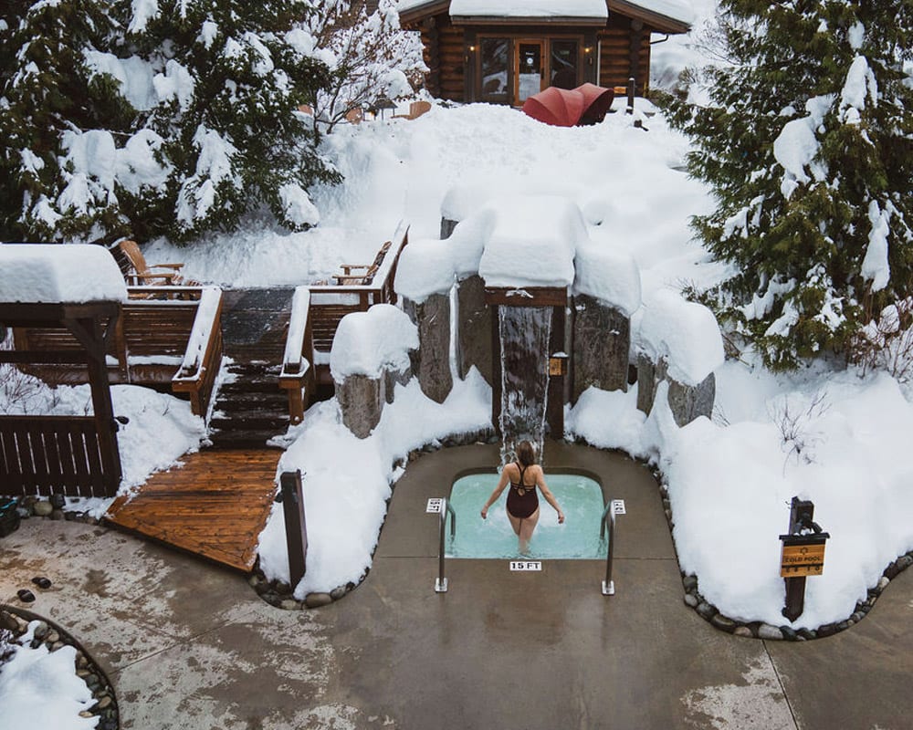 Enjoy outdoor activities off the slopes like the Scandinave Spa