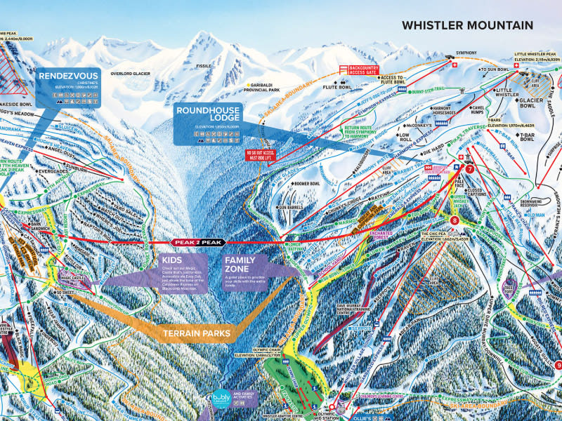 Trail map of Whistler Blackcomb