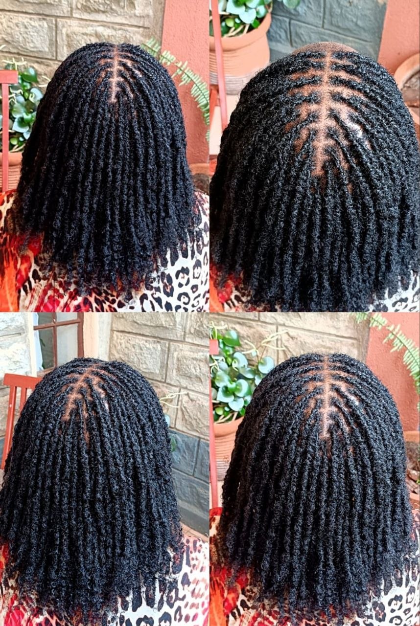 Human hair locs crochet install at Fabz Hair Nairobi