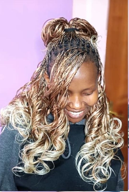 French curl braids at Fabz Hair Nairobi