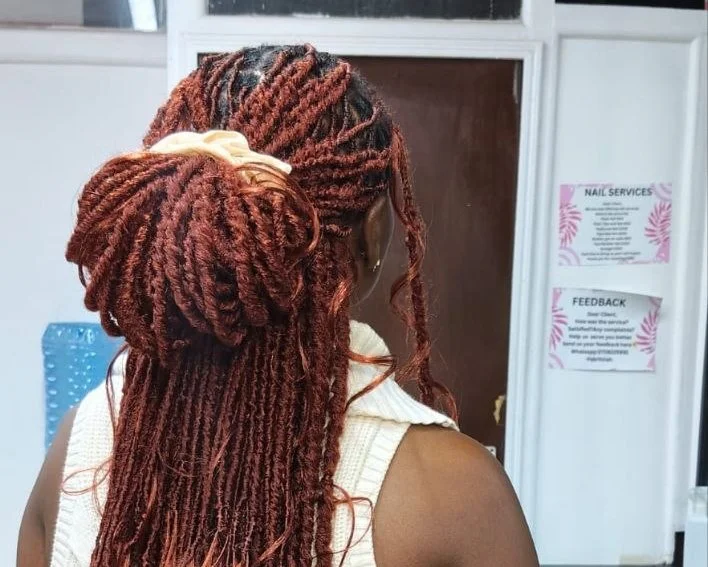Sasha locs styled at Fabz Hair and Beyond Nairobi