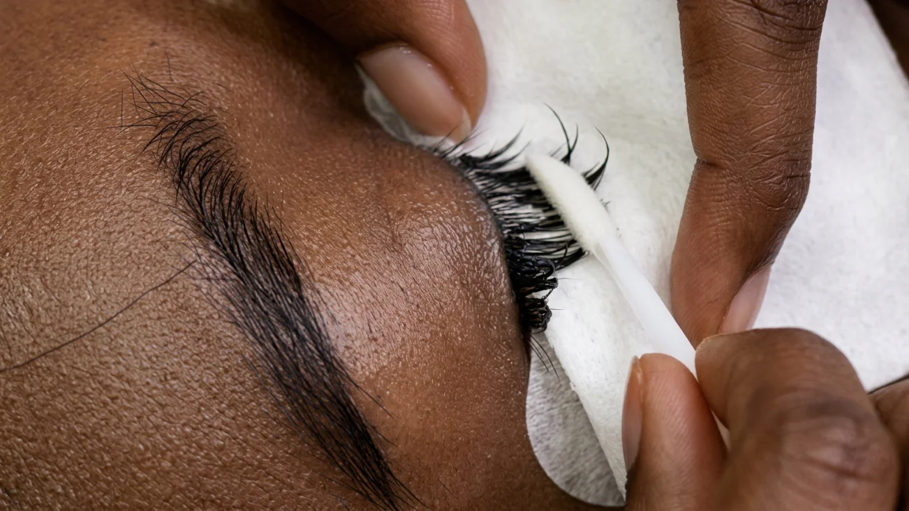 Safe lash extension removal at Fabz Hair Nairobi