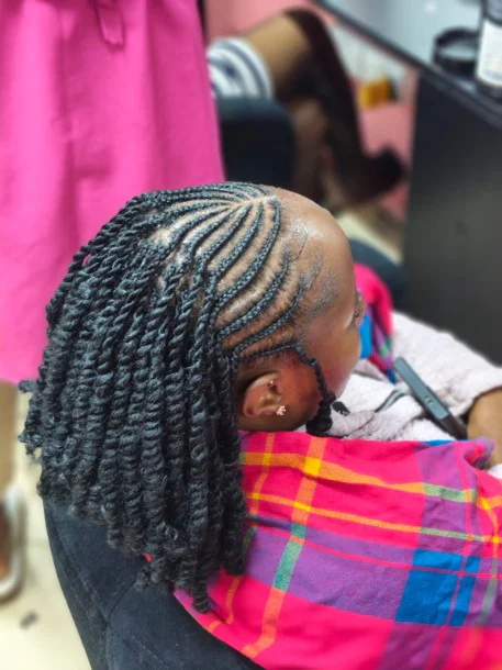 Selfie twists protective style at Fabz Hair Nairobi