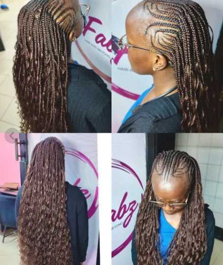 Corn rows braids at Fabz Hair Nairobi